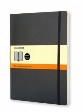 Записная книжка Moleskine Classic 19х25см, линейка, мягкая обложка, черная