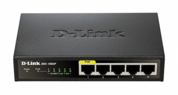 D-LINK 5-Port Fast Ethernet 1PoE Desktop