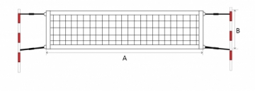 Pokorny Site Beach tennis net ECONOM 9,5x1m PA 40x40x2mm 4psc tension ropes