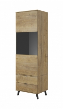 Halmar NEST W-2 display cabinet color: lefkas oak / black