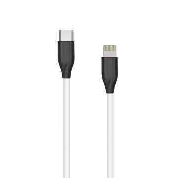 Extradigital Silicone cable USB Type-C - Lightning (white, 1m)