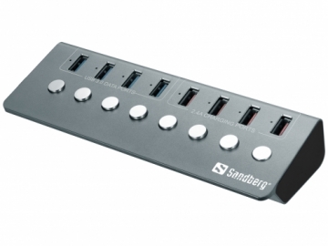 SANDBERG USB 3.0 Hub 4xData + 4xCharge