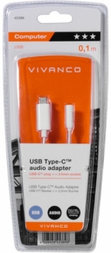 Vivanco adapteris USB-C - 3,5mm 10cm (45389)