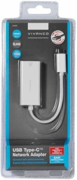 Vivanco adapteris USB-C - LAN, balts (34291)