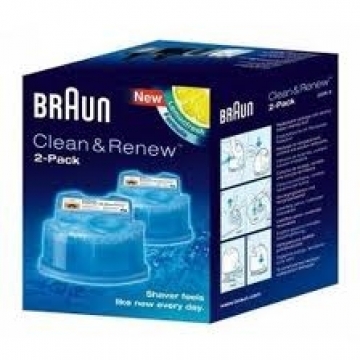 BRAUN maināmas kasetnes ar tīrīšanas šķidrumu skuvekļiem Clean&Renew - CCR2