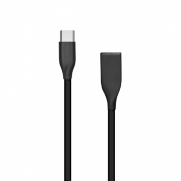 Silicone cable USB - USB-C (black, 2m)