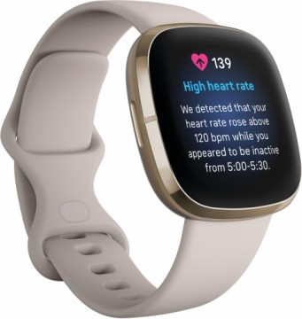 Fitbit Sense, lunar white/soft gold stainless steel