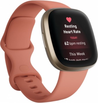 Fitbit Versa 3, pink clay/soft gold aluminium