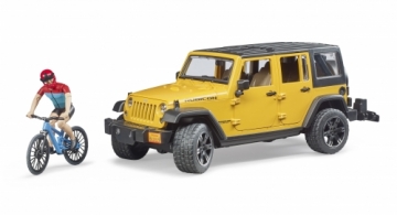 BRUDER Jeep Wrangler Rubicon Unlimited, 1 mountain bike and cyclist, 02543