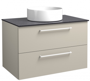 Basin unit with washbasin Raguvos Baldai JOY 76 CM taupe/black moon, white/white 1261343132