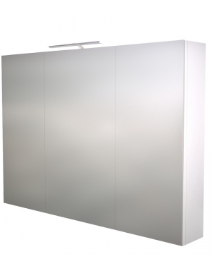 Шкафчик с зеркальными дверцами и GARDA LED подсветкой Raguvos Baldai SCANDIC 100 CM glossy white 1502711