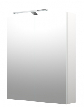 Шкафчик с зеркальными дверцами и GARDA LED подсветкой Raguvos Baldai MILANO 60 CM matt white 1902312