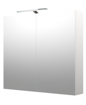 MIRROR CABINET WITH GARDA LED ILLUMINATOR Raguvos Baldai MILANO 80 CM matt white 1902512