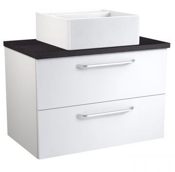 Raguvos Baldai LUNA 76 CM glossy white/black oak 1841341101 Basin unit with washbasin QUADRO