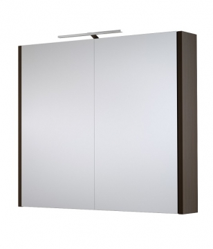 MIRROR CABINET WITH GARDA LED ILLUMINATOR Raguvos Baldai LUNA, SERENA 75 CM black oak 1402401