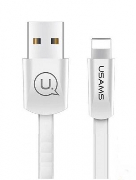 Usams SJ199 Universāls 2A Silikona Apple Lightning (MD818ZM/A) USB Datu un Uzlādes Kabelis 1.2m Balts