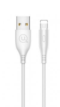 Usams SJ266 Universāls 2A Silikona Apple Lightning (MD818ZM/A) USB Datu un Uzlādes Kabelis 1m Balts