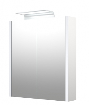 Spoguļskapītis ar ALUMINIUM LED apgaismojumu Raguvos Baldai SERENA 60 CM glossy white 1405311