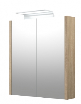Шкафчик с зеркальными дверцами и ALUMINIUM LED подсветкой Raguvos Baldai SERENA 60 CM grey oak 1405310