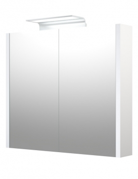 MIRROR CABINET WITH ALUMINIUM LED ILLUMINATOR Raguvos Baldai SERENA 75 CM glossy white 1405411