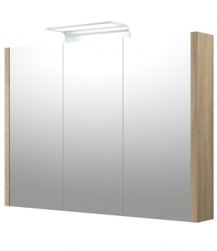 Шкафчик с зеркальными дверцами и ALUMINIUM LED подсветкой Raguvos Baldai SERENA 90 CM grey oak 1405610