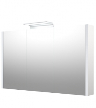 Шкафчик с зеркальными дверцами и ALUMINIUM LED подсветкой Raguvos Baldai SERENA 110 CM glossy white 1405811