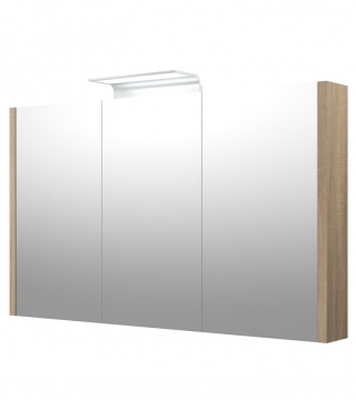 MIRROR CABINET WITH ALUMINIUM LED ILLUMINATOR Raguvos Baldai SERENA 110 CM grey oak 1405810