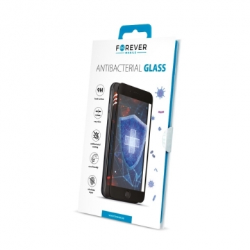 Forever Antibacterial Tempered Glass Aizsargstikls Pilnam Ekrānam Apple iPhone 7 / iPhone 8 / iPhone SE 2020 Melns