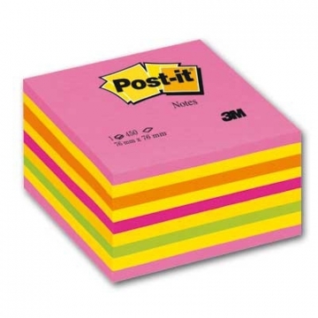 **Līmlapiņu kubs POST-IT 450l 76x76 NEON rozā