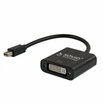 Savio Video Adapteris mini Display Port uz DVI Melns