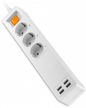 Platinet extension cord 3 sockets USB WiFi Tuya 1.8m, white (45507)