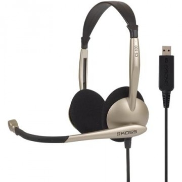 Koss Headphones CS100USB Headband/On-Ear, USB, Microphone, Gold, Noice canceling,