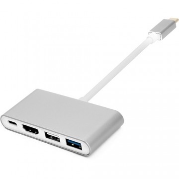 EXD Переходник Тип-C (M) - HDMI, 4xUSB 2.0/3.0,Тип-C (F)