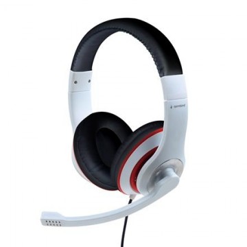 Gembird Stereo Headset MHS 03 WTRDBK White and Black Color with Red Ring, Headset