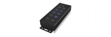 RaidSonic IB-HUB1703-QC3 interface hub USB 3.2 Gen 1 (3.1 Gen 1) Type-B 5000 Mbit/s Black