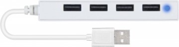 Speedlink USB sadalītājs Snappy Slim 4-port USB 2.0 Passive, balts (SL-140000-WE)