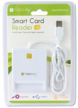 Techly smart card reader USB 2.0, white