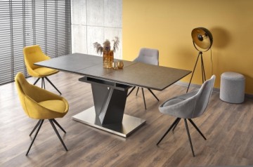 Halmar SALVADOR extension table, color: top - dark grey, legs - dark grey