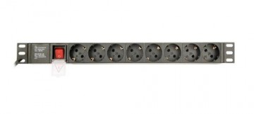 Gembird Power strip, rack, 8 sockets, 3M Schuko type