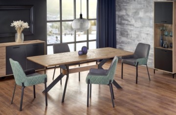 Halmar BACARDI extension table, color: top - natural oak, legs - black