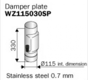 HARVIA WZ115030SP Dūmu šīberis Ø 115 mm, nerūsējošais tērauds 