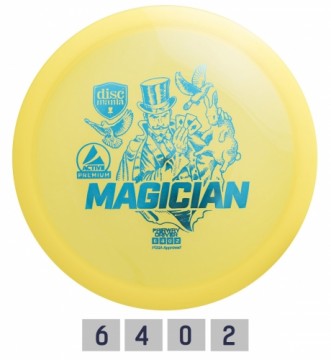 Диск для гольфа DISCMANIA Fairway Driver PREMIUM MAGICIAN 6/4/0/2  Желтый