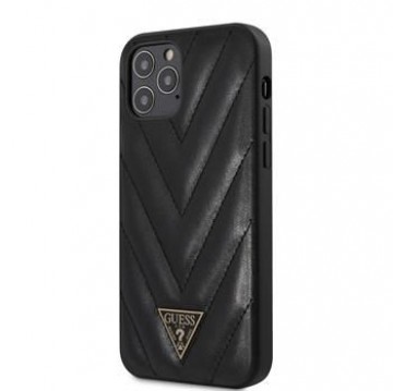 Guess Apple iPhone 12/12 Pro 6.1'' V Quilted Cover Black