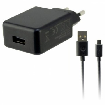 Зарядное для розетки + Кабель микро-USB KSIX USB 2A Чёрный