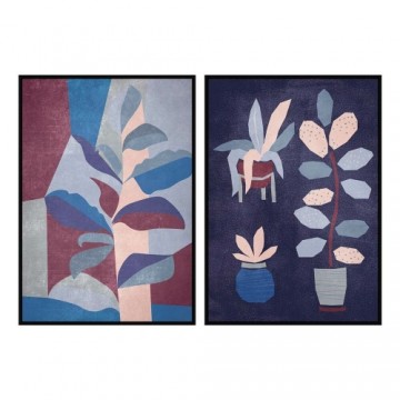 Glezna DKD Home Decor Цветы (2 pcs) (83 x 4.5 x 123 cm)