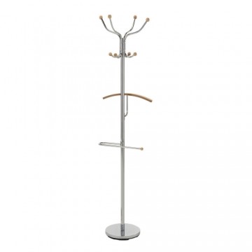 Hat stand DKD Home Decor Silver Steel Rubber wood (45 x 42 x 180 cm)