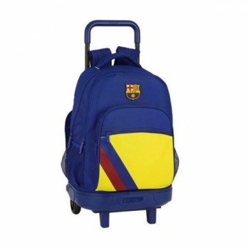 Skolas mugursoma ar riteņiem Compact F.C. Barcelona Zils