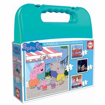 4 Pužļu Komplekts Educa Peppa Pig Progressive (6-9-12-16 pcs)