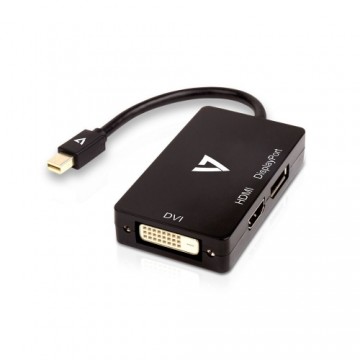 Mini Display Porta uz VGA/DVI/HDMI adapteris V7 V7MDP-DPDVIHDMI-1E   Melns