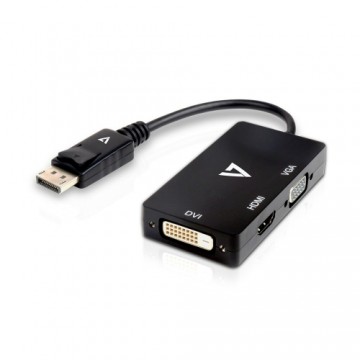 Mini Адаптер для DisplayPort на VGA/DVI/HDMI V7 V7DP-VGADVIHDMI-1E   Чёрный